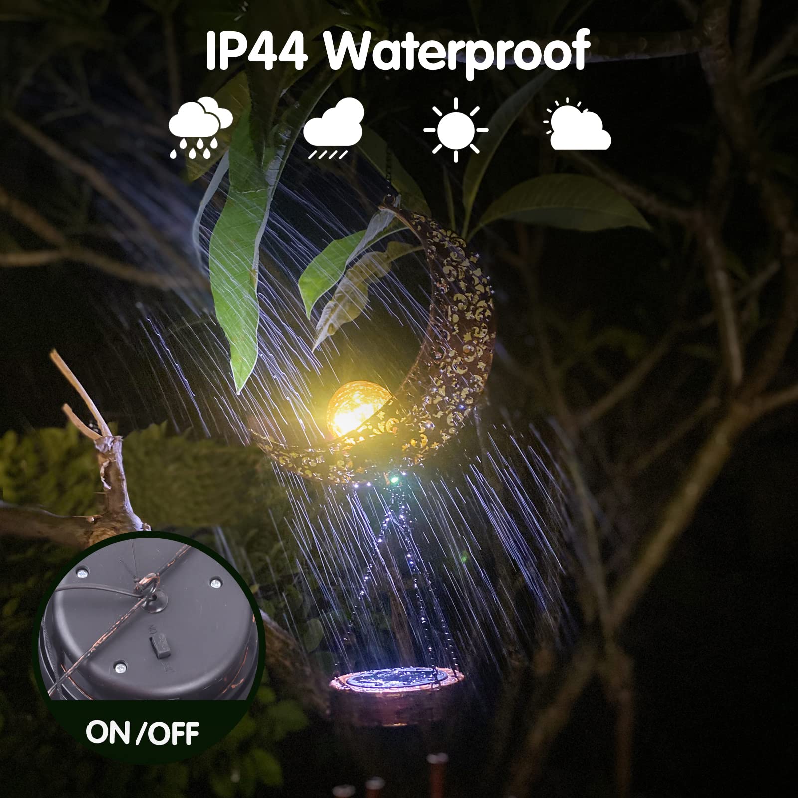 Solar Moon Wind Chimes Outdoor, Waterproof Moon Wind Bells Light Clearance for Outside, Unique Gifts for Mother's Day, Birthday, Mom, Women, Decor for Garden, Yard, Party