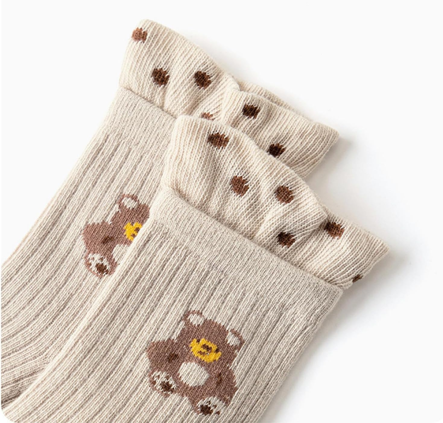 Wintersocken 5 Paar Kindersocken Baumwolle Mädchen Socken Mittelrohr Weich Hautfreundlich Cartoon Bär Plaid-Panda, Purple Flower, XL Code (9-12 Years)