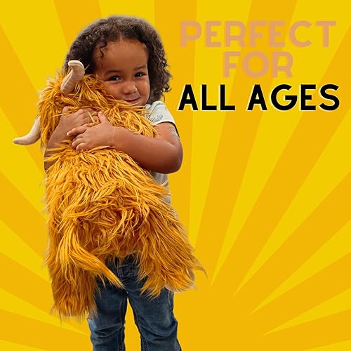 Miniatura 3 de Legend & Co. Animales de peluche de vaca de las tierras altas de 20 pulgadas  4.2 libras para niños y adultos  Peluche de vaca esponjoso con peso