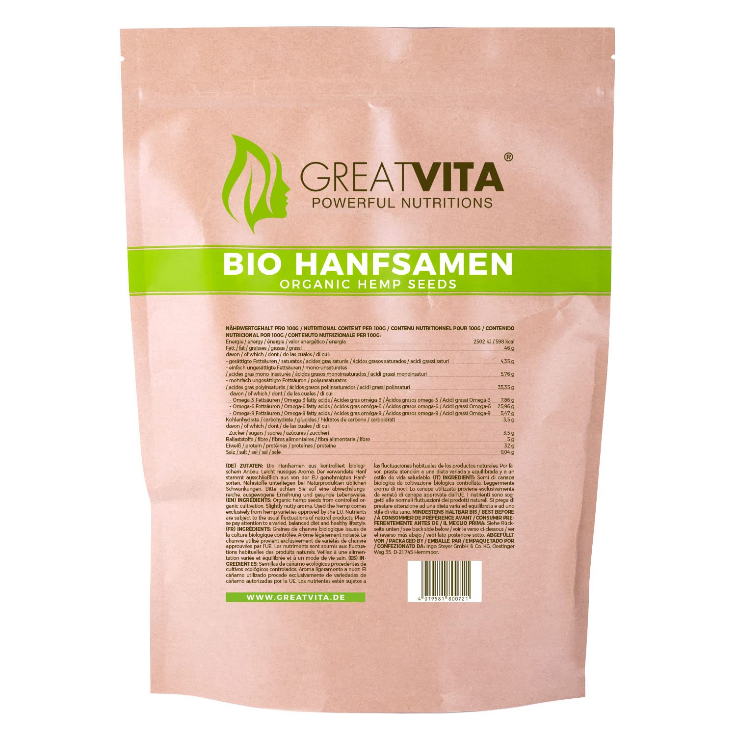 Semi di canapa decorticati 250g FIOR DI LOTO | Bio Food Italia