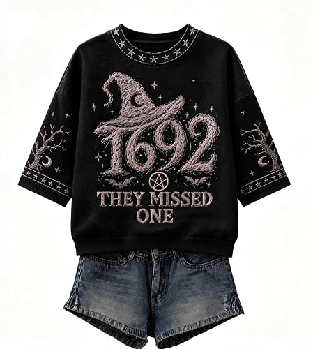 Halloween Tops for Women Vintage Salem Broom Company Shirt