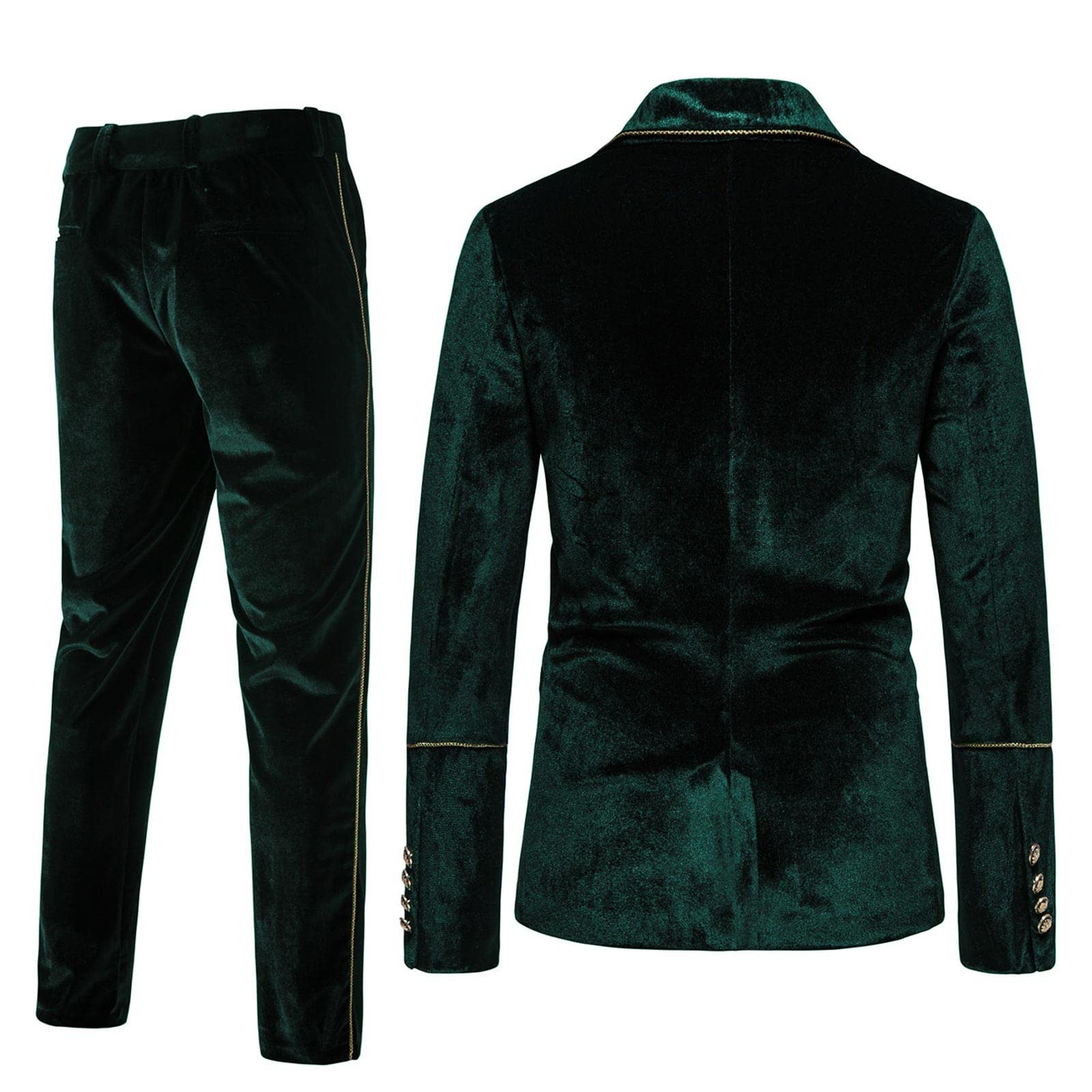 Generisch Herren Winter Mode Casual Anzüge Samt Schlank Zweireihig Einfarbig Abendkleid Groomsmen Anzug