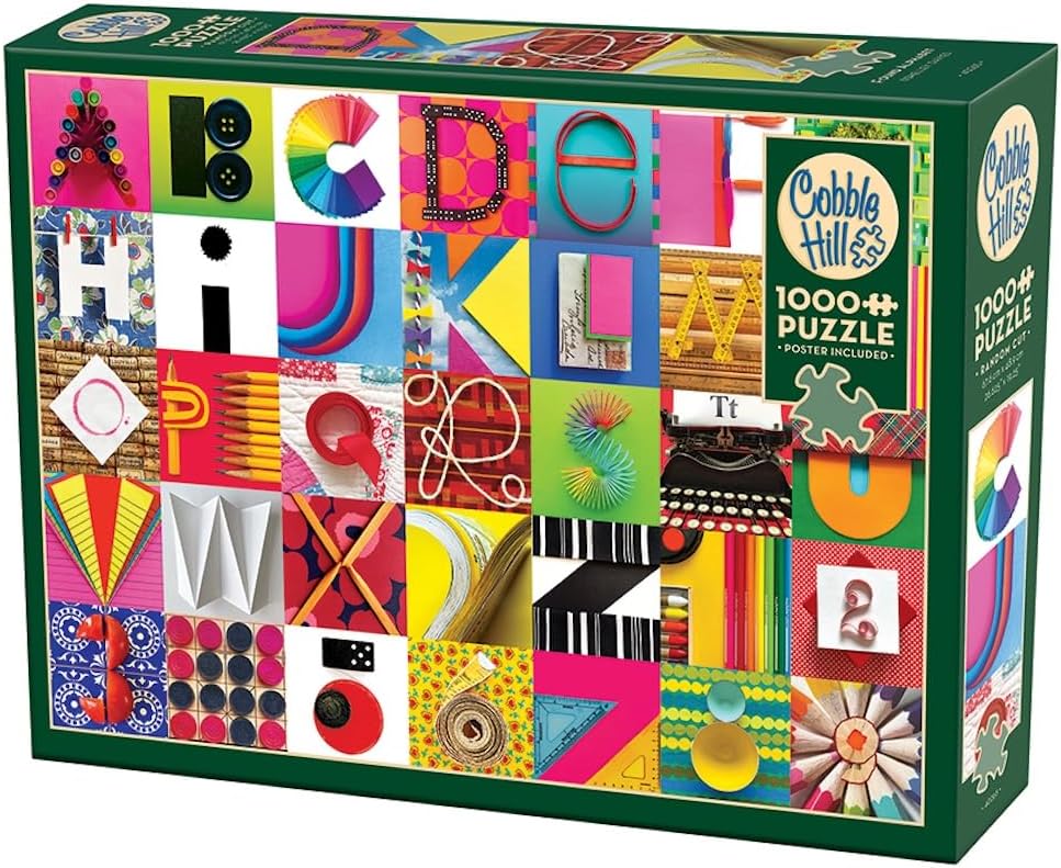 Cobble Hill 1000 Piece Puzzle - Found Alphabet - Sample Poster Included