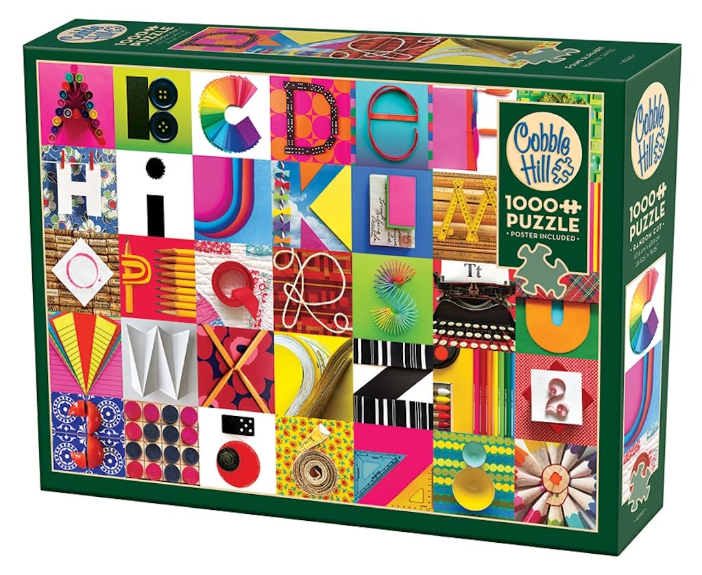 Cobble Hill 1000 Piece Puzzle - Found Alphabet - Sample Poster Included, 26.625" x 19.25"