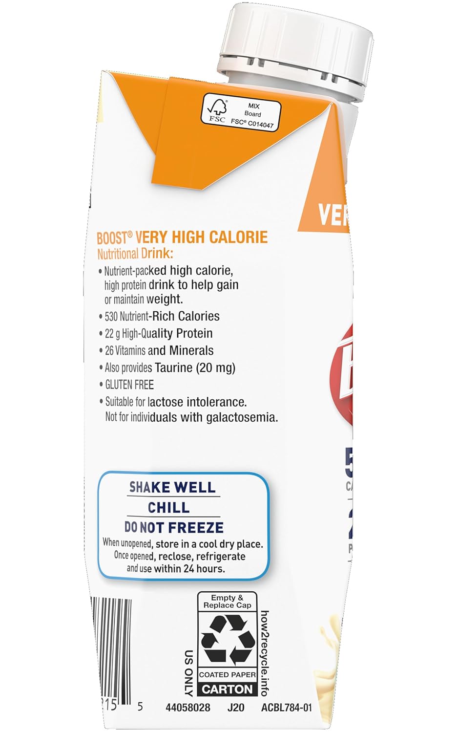 Boost Very High Calorie Nutritional Drink (8 Fl Oz (Pack of 8), Vanilla & Strawberry)