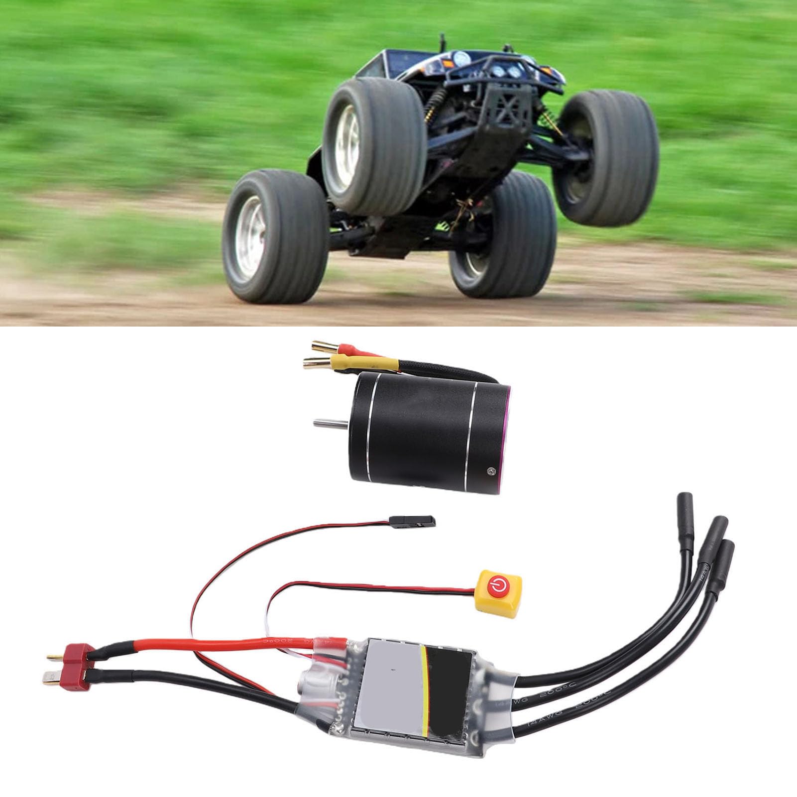 Drfeify Bezszczotkowy Silnik ESC Combo 4300KV 75A z Aluminiowym Radiatorem 6061 T6 dla 2 do 3S LiPo 1 10 RC Car Boat Racing Konfiguracja dla Użytkowników Hobbystycznych