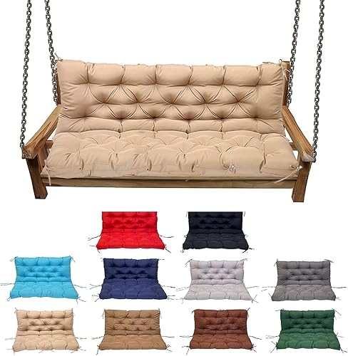 Miniatura 9 de YXMKJOS Cojines de repuesto para columpio de porche al aire libre, impermeables, de repuesto de 2 a 3 plazas, cojines de repuesto lavables para