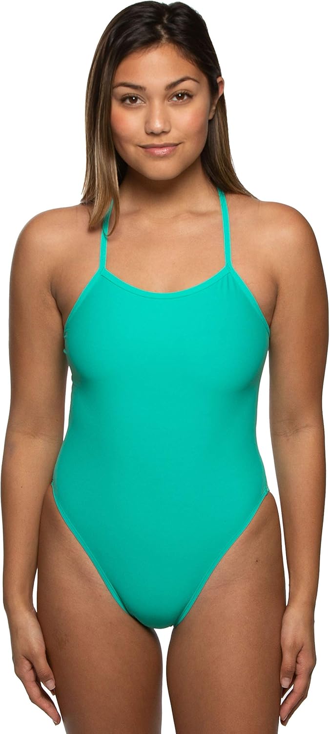 JOLYN Women's Swimwear TieBack Jackson 4 Athletic OnePiece Swimsuit (Seafoam, 32) Buy Online