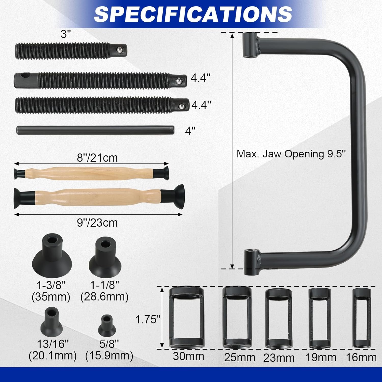 DASBET Valve Spring Compressor & Valve Lapper Set with 4 Suction Plates | Spring Clamp Service Kit with C Clamp for Motorcycle, ATV, Car, Small Engine Vehicle Equipment (Blue)