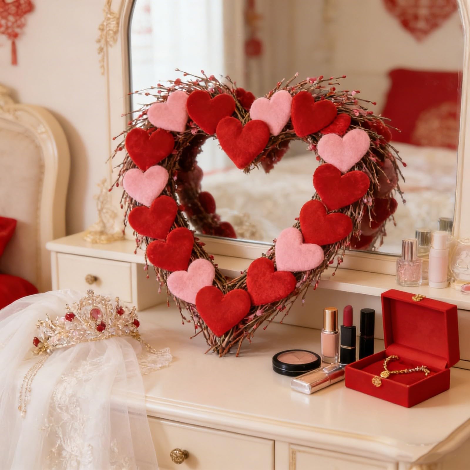 Valentine ' s Days Floral Wreath Ornament Valentine ' s Days Floral Wreath Ornament