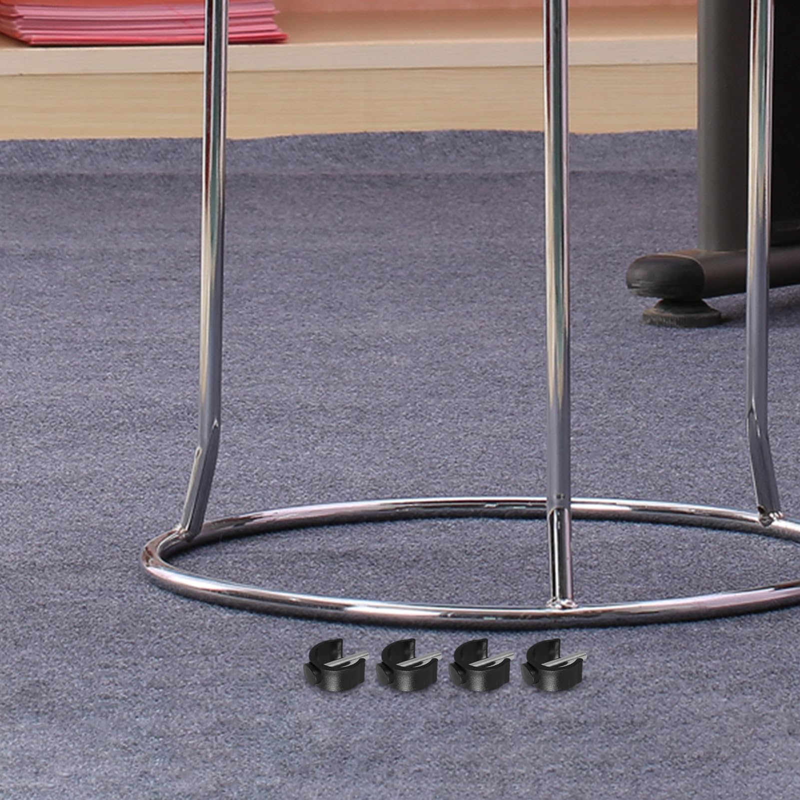 FRCOLOR Nonslip Cane Handle Clips 4 Pack for Wheelchair Walking Stick Crutch Black 32mm Universal Fit Tool- Assembly for Bathroom