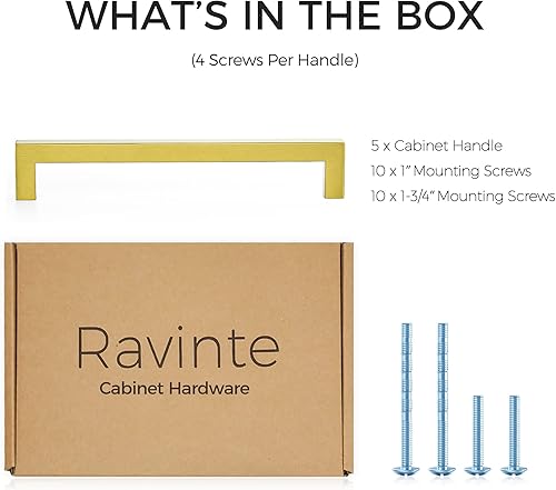 Vista 60 de Ravinte - Paquete de 25 tiradores cuadrados para gabinete de cocina de 7.5 pulgadas, negro mate, tiradores de cajón, negro; herrajes de cocina