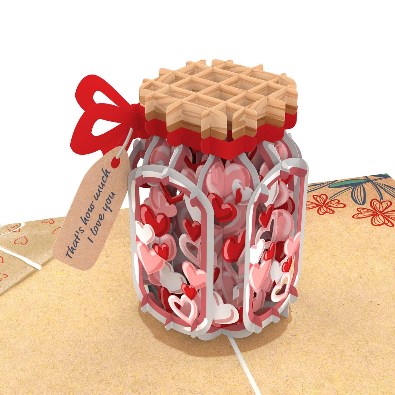 papercrush® Pop Up Card That's How Much I Love You - 3D Love Card for Women (Wife, Mom, and Granny), Giftcard for girlfriend or boyfriend for Birthday or Wedding Anniversary for her or him