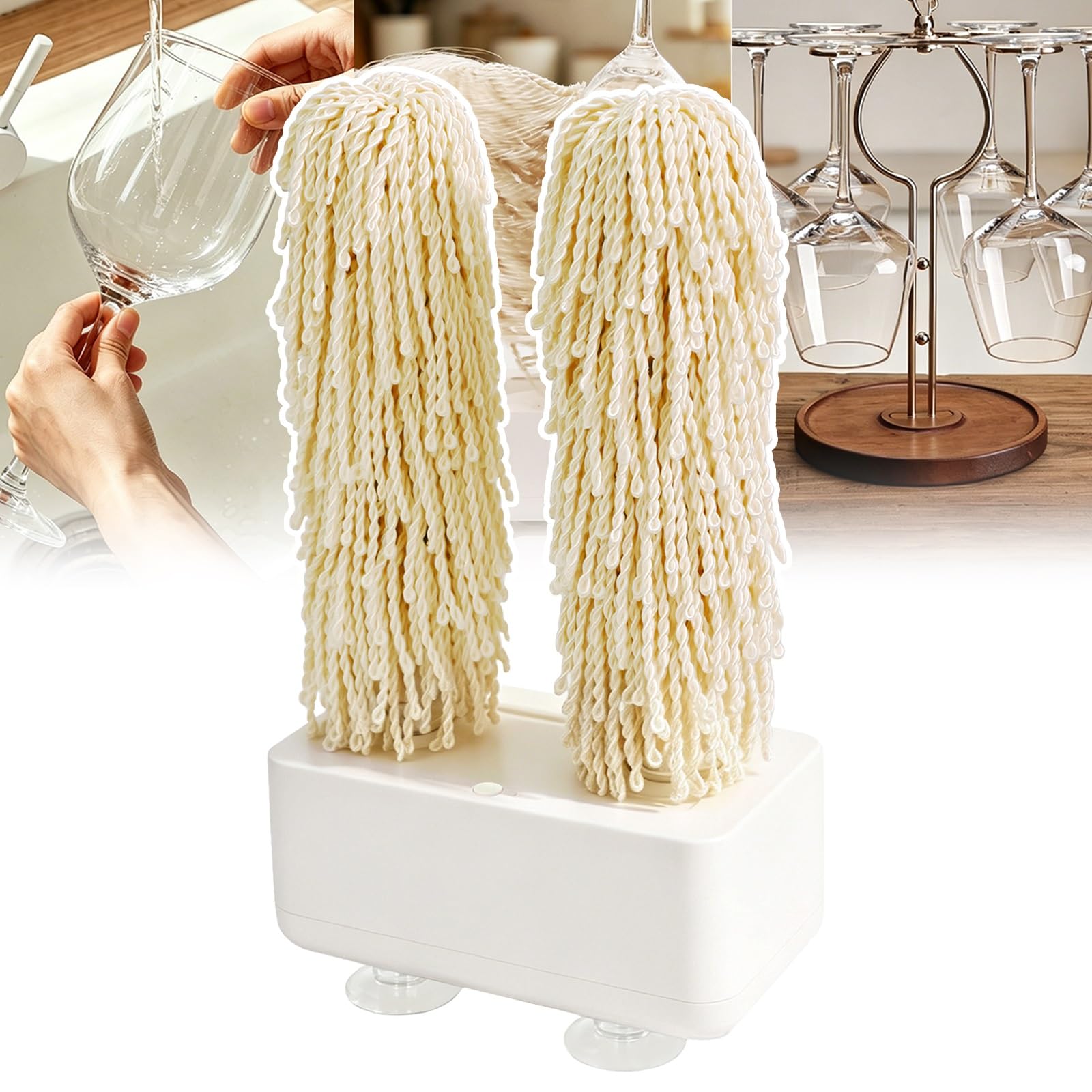 Lucidatrice For Vetreria Domestica, Pulizia A 360° A 600 Giri/min | Lucidatura & Asciugatura, Antigraffio, Automatica, For Ristoranti, Cucine, Hotel(White)