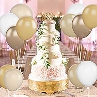 Vista 4 de Set de globos de albaricoque, 60 unidades de globos de albaricoque dorado y blanco, globos de látex de albaricoque desnudo de 12 pulgadas, globos