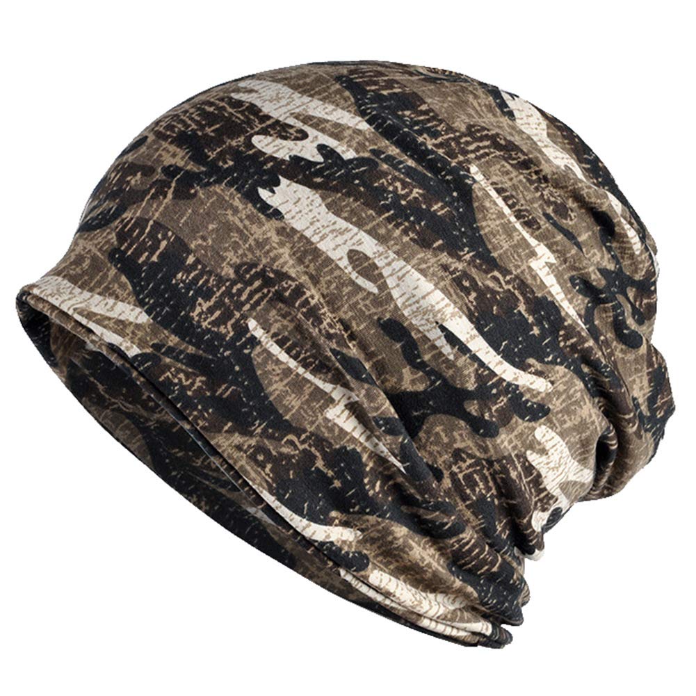 CAMOLAND Winter Beanie Hats for Men Women Camo Slouchy Beanies Fleece Lined, Camo Brown, One Size