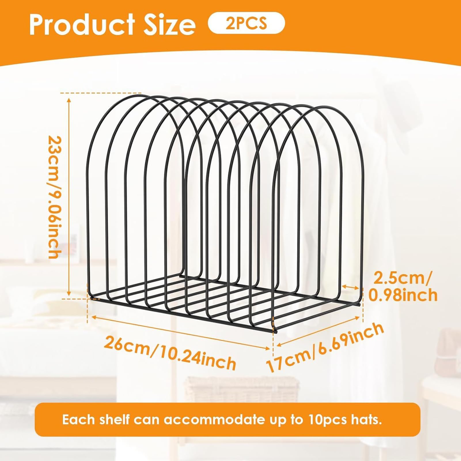 Generisch Beanie Organizer - 2-Teiliger Metall-Mützenhalter - Hut Ständer Mit Gestell,Für Winter Haushalt Eingangsbereich Tischplatte Schlafzimmer Kleiderschrank Kommode Raum Frauen Und Männer