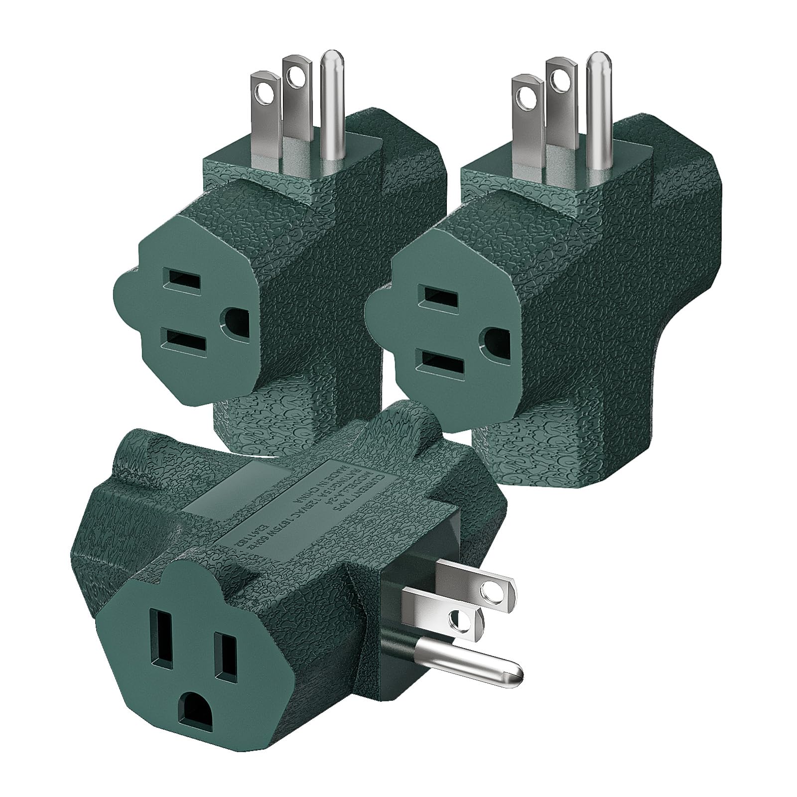 K KASONIC 3 Outlet Grounding Adapter, Heavy Duty Plug Extend -12