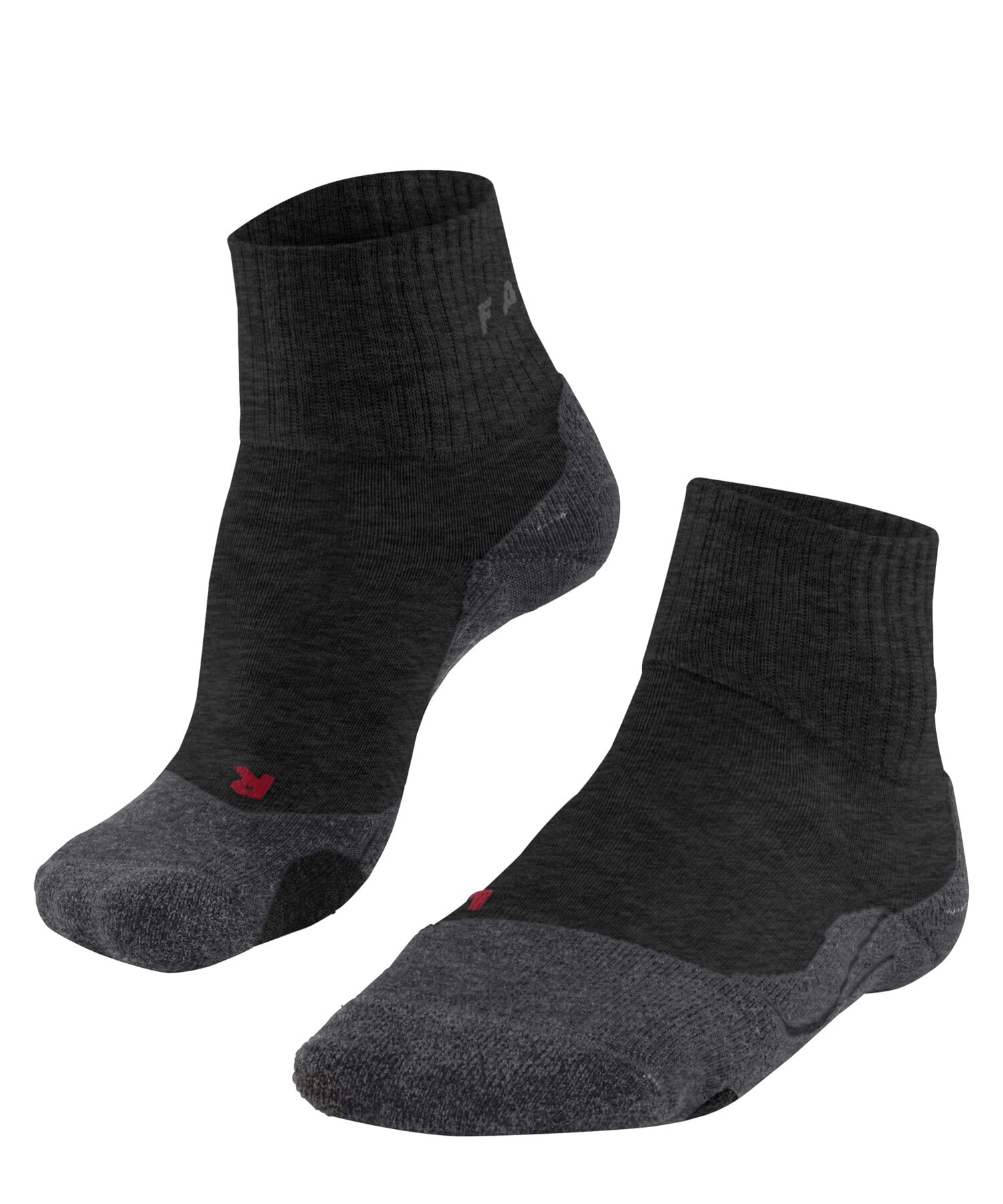 FALKE Women's TK2 Explore Short W Sso Wool Thick Anti-Blister 1 Pair Hiking Socks, Grey Asphalt Melange 3180, 5.5-6.5