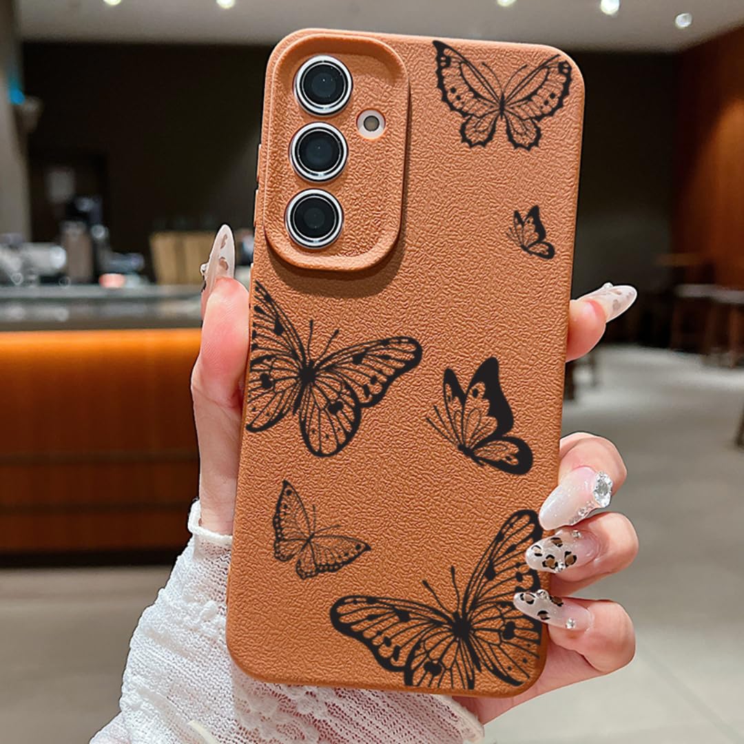 Coque Samsung S22 Ultra antichoc fine imprimé papillon marron - 8