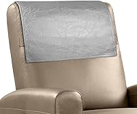 Vista 17 de Funda para reposacabezas para silla reclinable, protector para reposacabezas de piel sintética con correas elásticas, fundas para reposacabezas