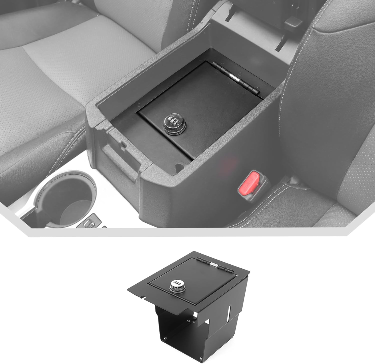 JeCar Built-in Center Console Safe Storage Organizers Fit for 2010-2023 Toyota 4Runner (with Combination Lock)