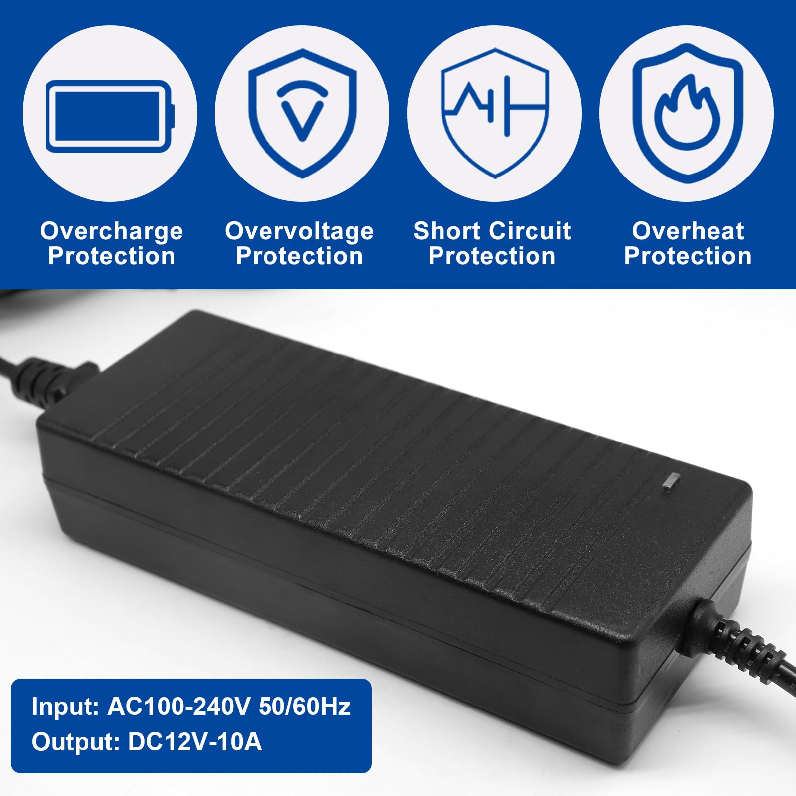 Convertisseur 220V 12V Adaptateur Allume Cigare Secteur 10A 120W Transformateur Alimentation AC DC pour Glaciere Electrique Aspirateur Voiture Compresseur Air