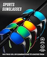 Vista 7 de KALIYADI Gafas de sol polarizadas para hombre, gafas de sol deportivas para conducir, ciclismo, pesca, con protección UV