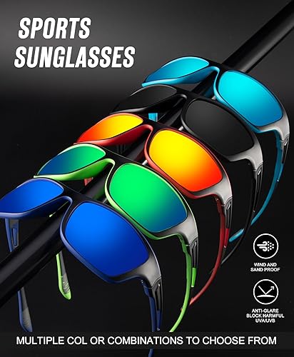 Miniatura 7 de KALIYADI Gafas de sol polarizadas para hombre, gafas de sol deportivas para conducir, ciclismo, pesca, con protección UV