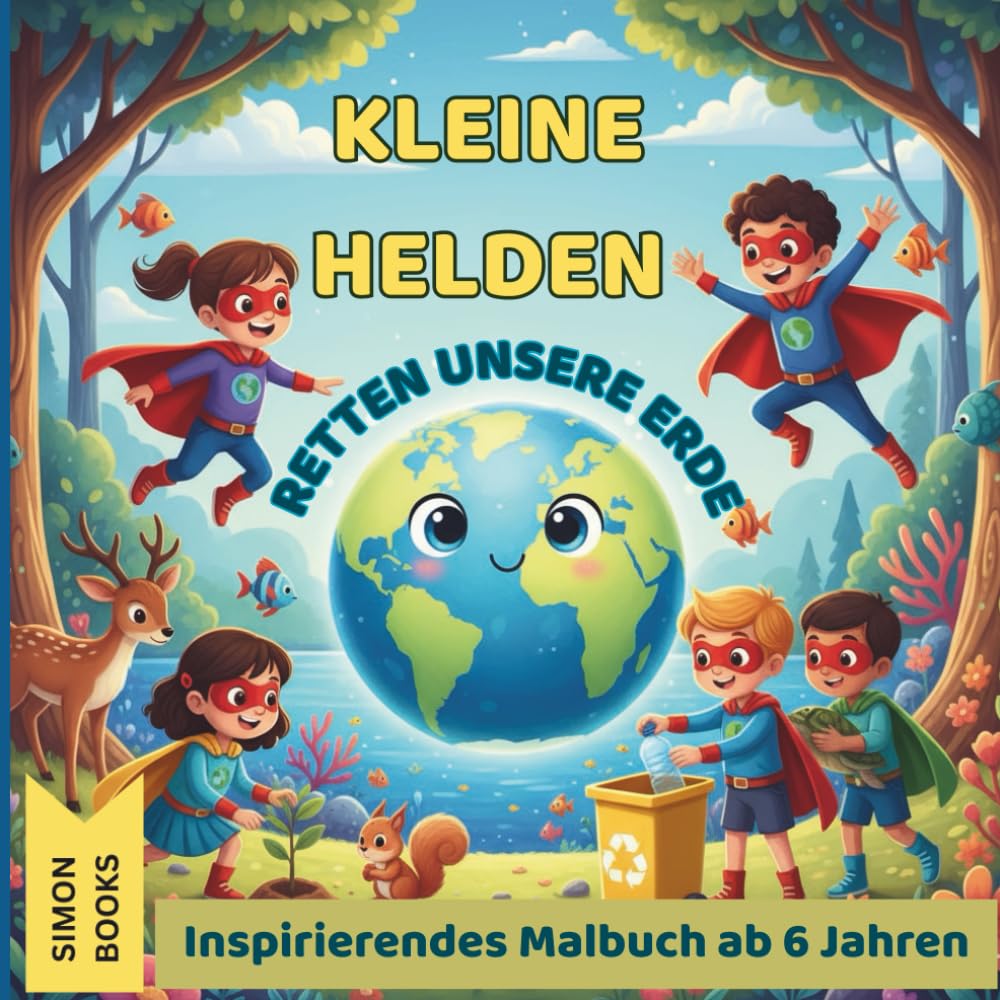 Kleine Helden retten unsere Erde - Inspirierendes Malbuch ab 6 Jahren: Ein Malbuch für Kinder über den Schutz der Natur, der Tiere und unseres Planeten