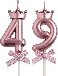 49th 94th Birthday Candles, Rose Gold 94 49 Year Old Cake Topper Number Birthday Candles, Birthday Party Decorations Gifts for Women Men