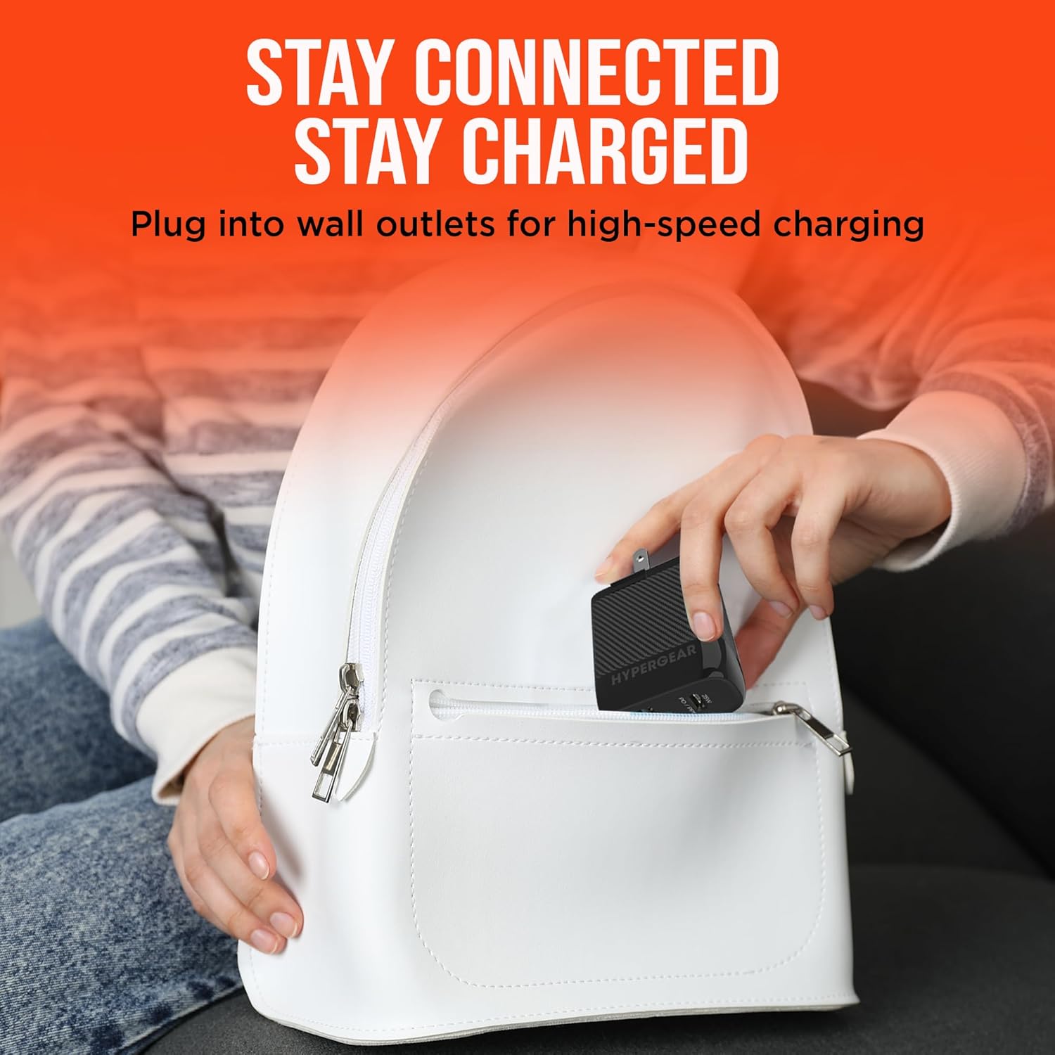 HyperGear Type C Charger Fast Charging - 25W PD & 12W Fast Charger USB-C Port with 6ft Cord Type C Quick Phone Chargers USB-C, Rapid Speed Charging Cable and Block for Android, iPhone, MacBook & More