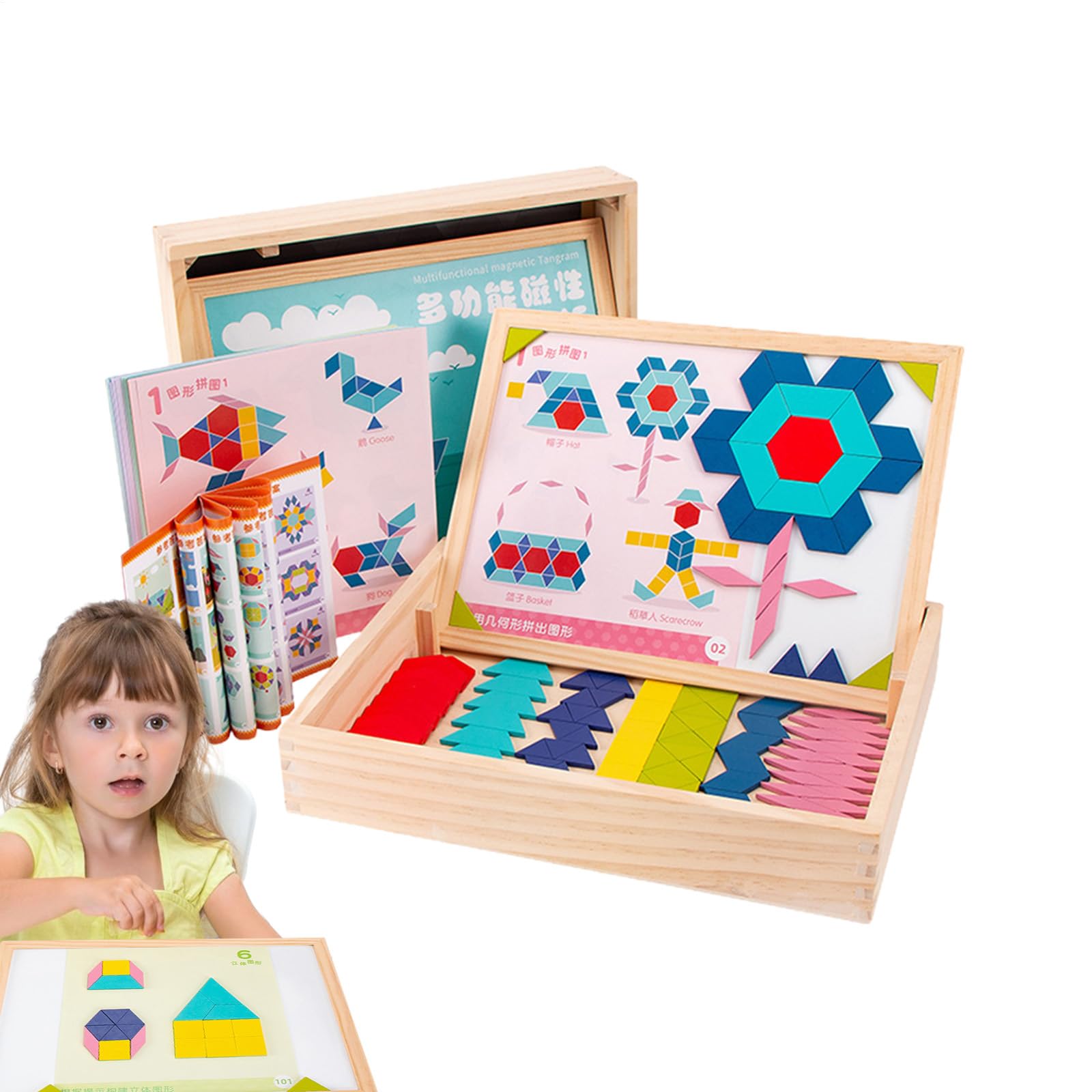 Bloques De Patrones para Niños 210 Piezas Magnéticas Multicolor Educativo
