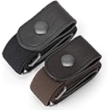 2 Pack Buckle Free Comfortable Elastic Belt for Women or Men, Buckle-less No Bulge No Hassle Invisible Belts