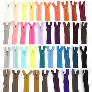 E-Goal 39 colori 50cm Sarto cerniere per cucire nylon avvolgimento chiuso Chiuso cerniere invisibili per borse fai da te, astuccio, abbigliamento, vestito