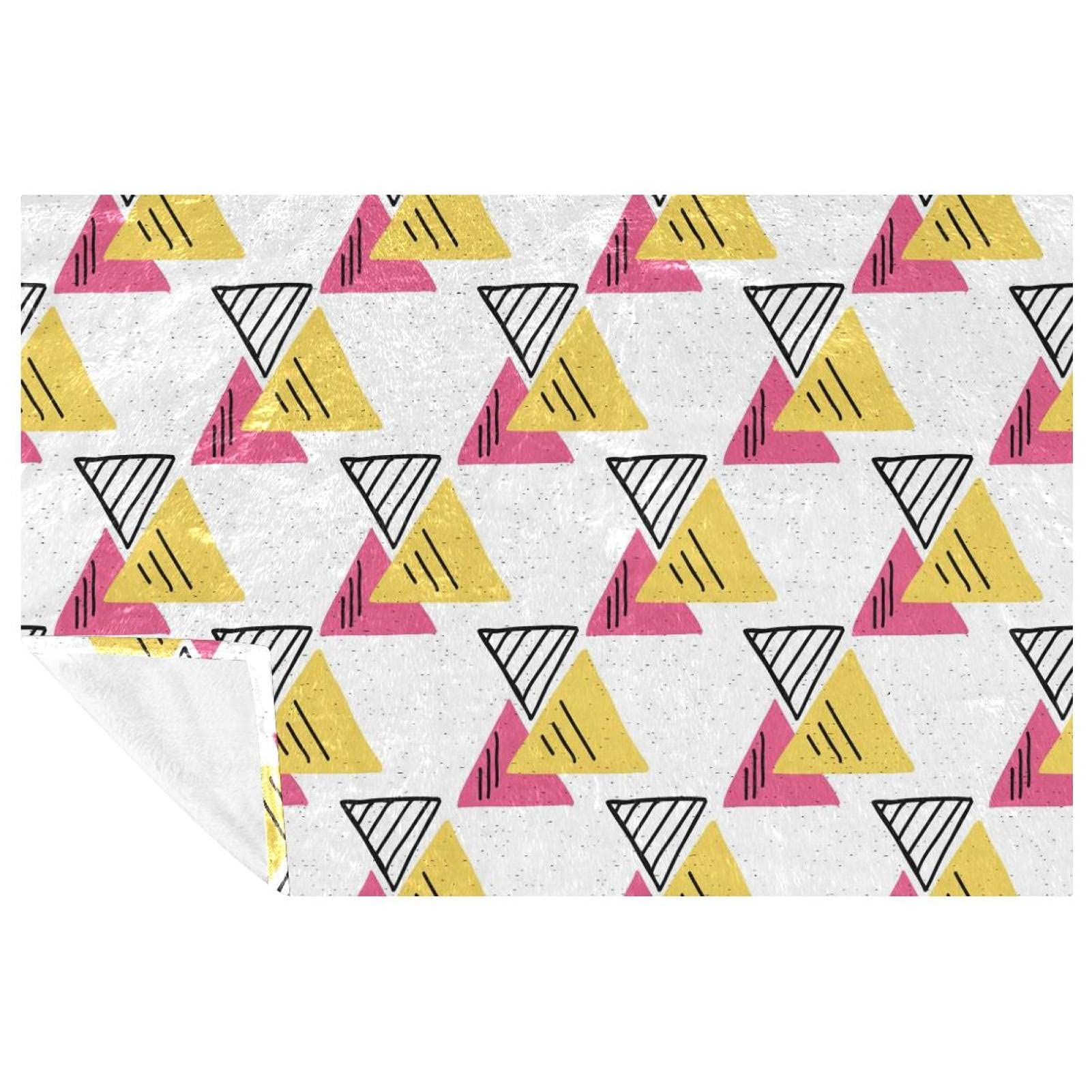 Couverture chaude géométrique 150x100 cm idéale pour lit, canapé et camping