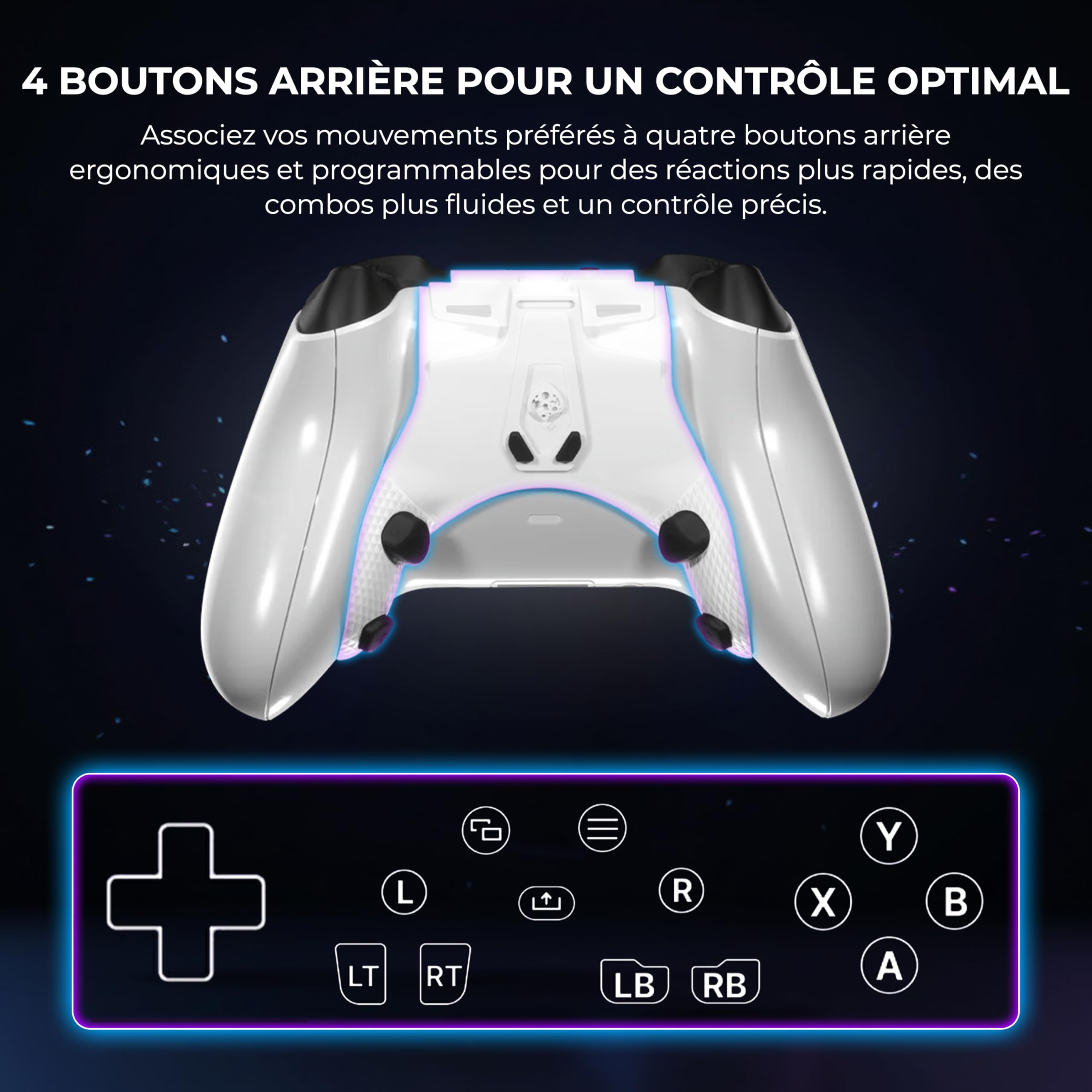 Collective Minds Strike Pack ‘Horizon’ – Kit MOD Filaire pour Manette Xbox | 4 Boutons Arrière Programmables | Accessoire Gaming App-Connecté pour Joueurs Pro | Compatible Xbox Series X|S et Xbox One