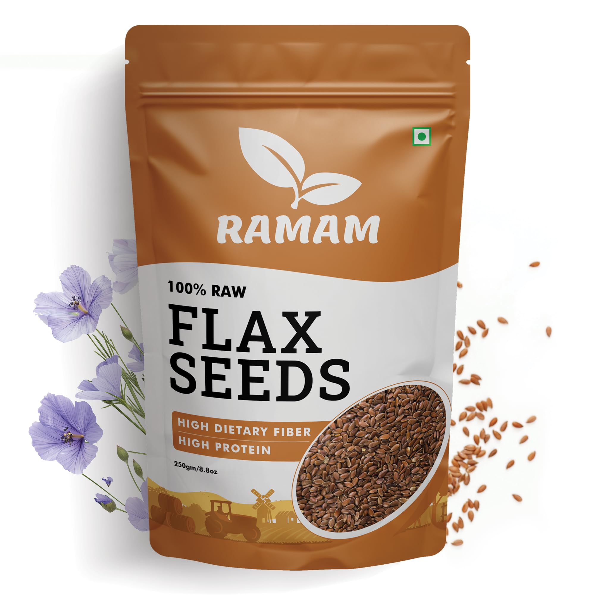 Ramam Flax Seeds 250gm | Natural Raw Flax seeds for Eating | High Dietary Fiber | Rich in Magnesium |Helps in Manage Blood sugar levels & Heart Health | Helps in Hair Growth| Alsi Seeds- 250gm (B0D98VHQ77) Amazon Price History, Amazon Price Tracker