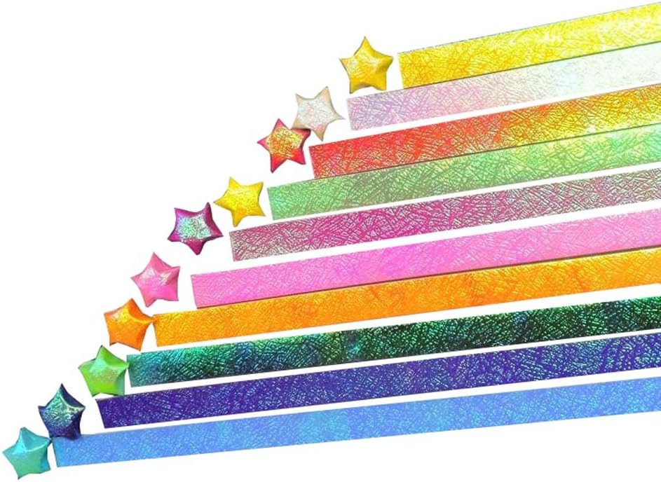 540 Sheets DIY Glitter Bling Shiny Lucky Wish Star Origami Paper
