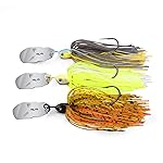 MadBite by KastKing Bladed Jig Fishing Lures, 3 pc Multi-Color Kits, Irresistible Vibrating Action,Sticky-Sharp Heavy-Wire Needle Point Hooks, 3/8 oz Sizes, Includes Storage Box
