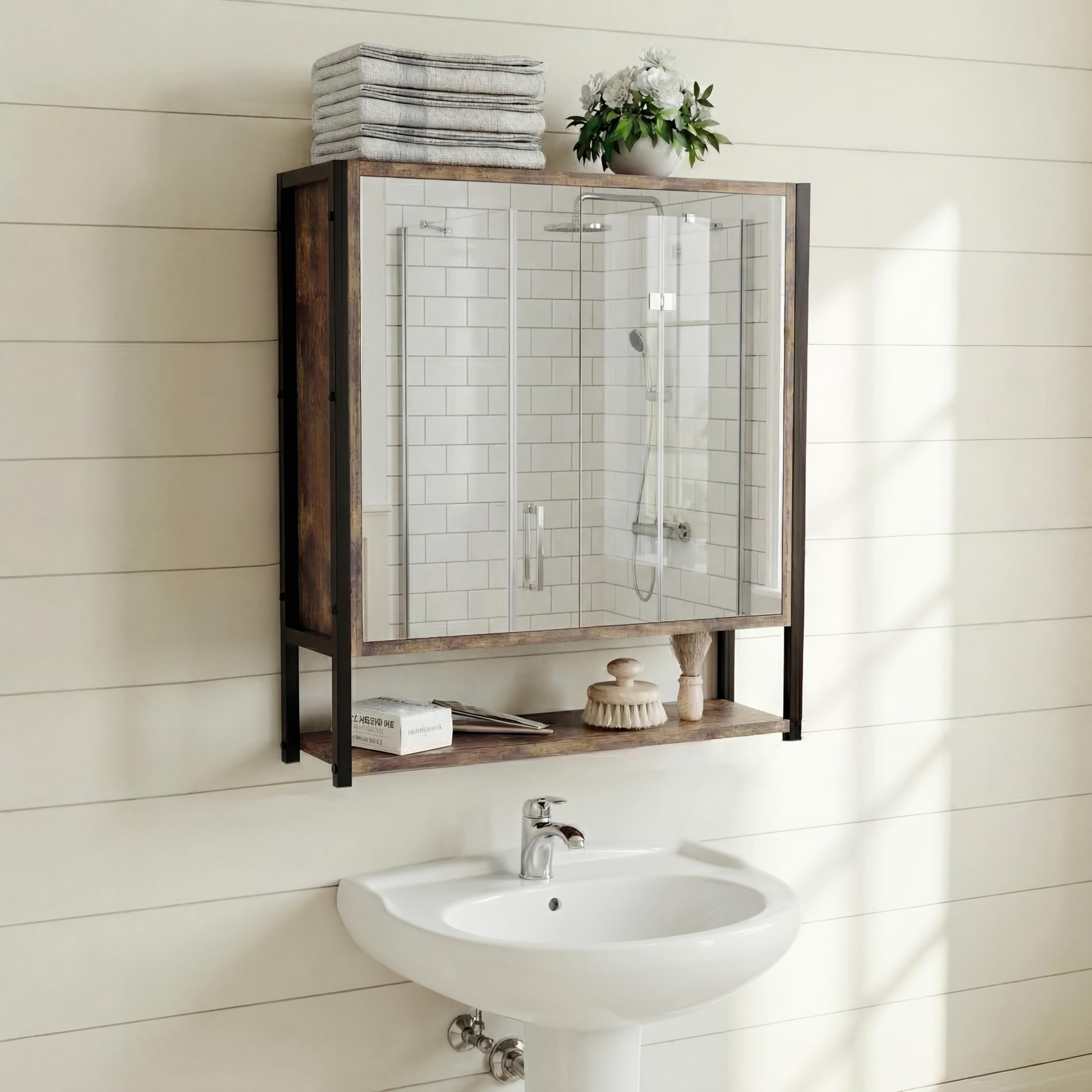 Bath Vida Armario con espejo de 2 puertas (FSC 100%)