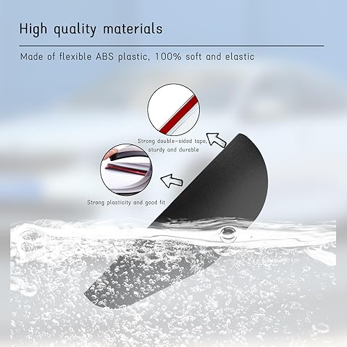 Miniatura 10 de Dickno 2 protectores de visera de lluvia para espejo de automóvil, fibra de carbono, visera de lluvia para cejas, protector de espejo retrovisor