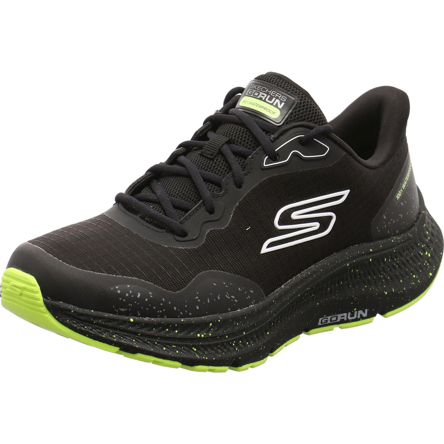 Skechers Men's Go Run Consistent 2.0 Piedmont Sneaker, Black and Lime Textile/Synthetic, 8 UK