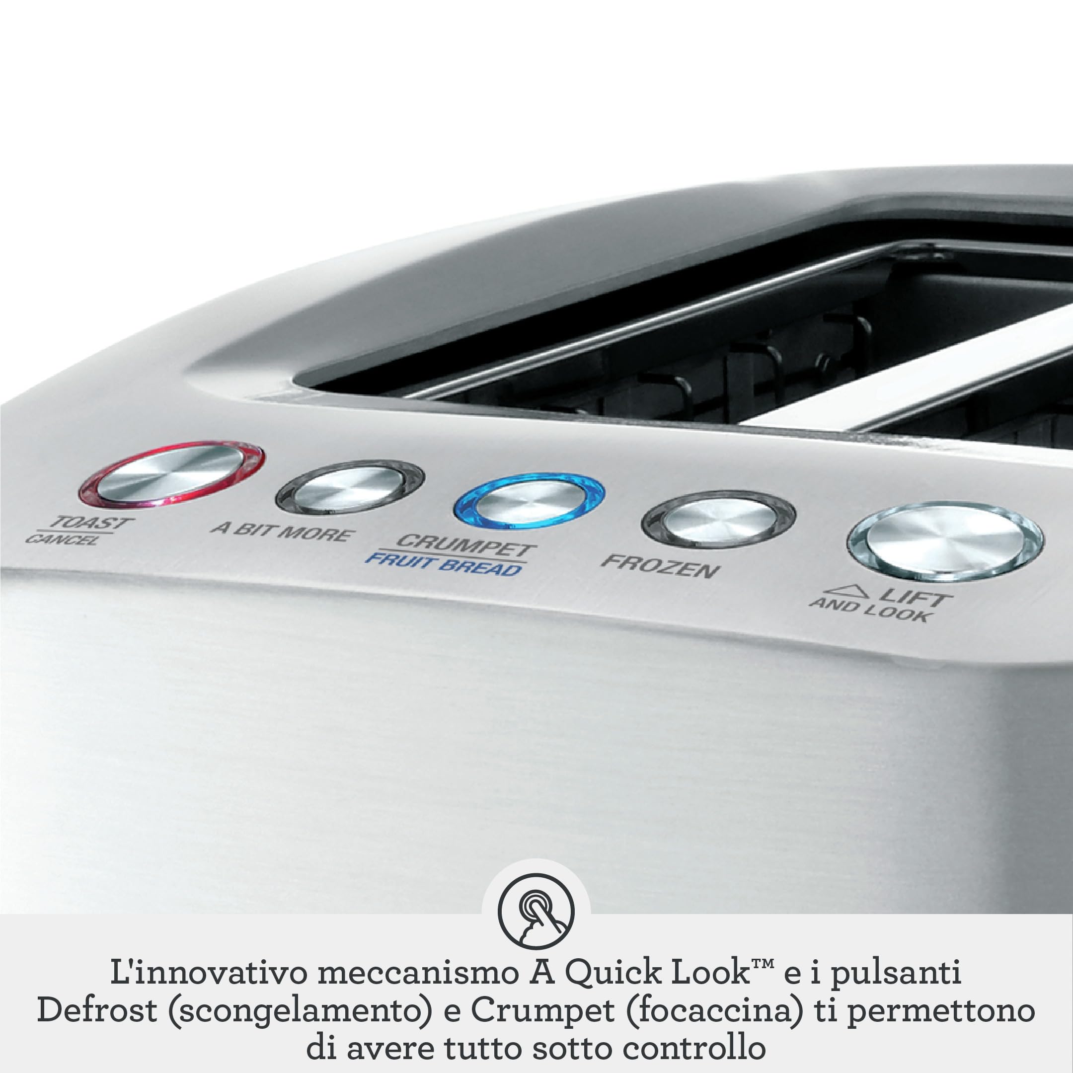Sage - The Smart Toast - Tostapane Intelligente a 2 Fette - Alluminio Spazzolato | 2 Fessure Extra-Larghe, Controllo Doratura Variabile, Funzioni a Bit More, Lift e Look e Bagel; Abbassamento Automatico