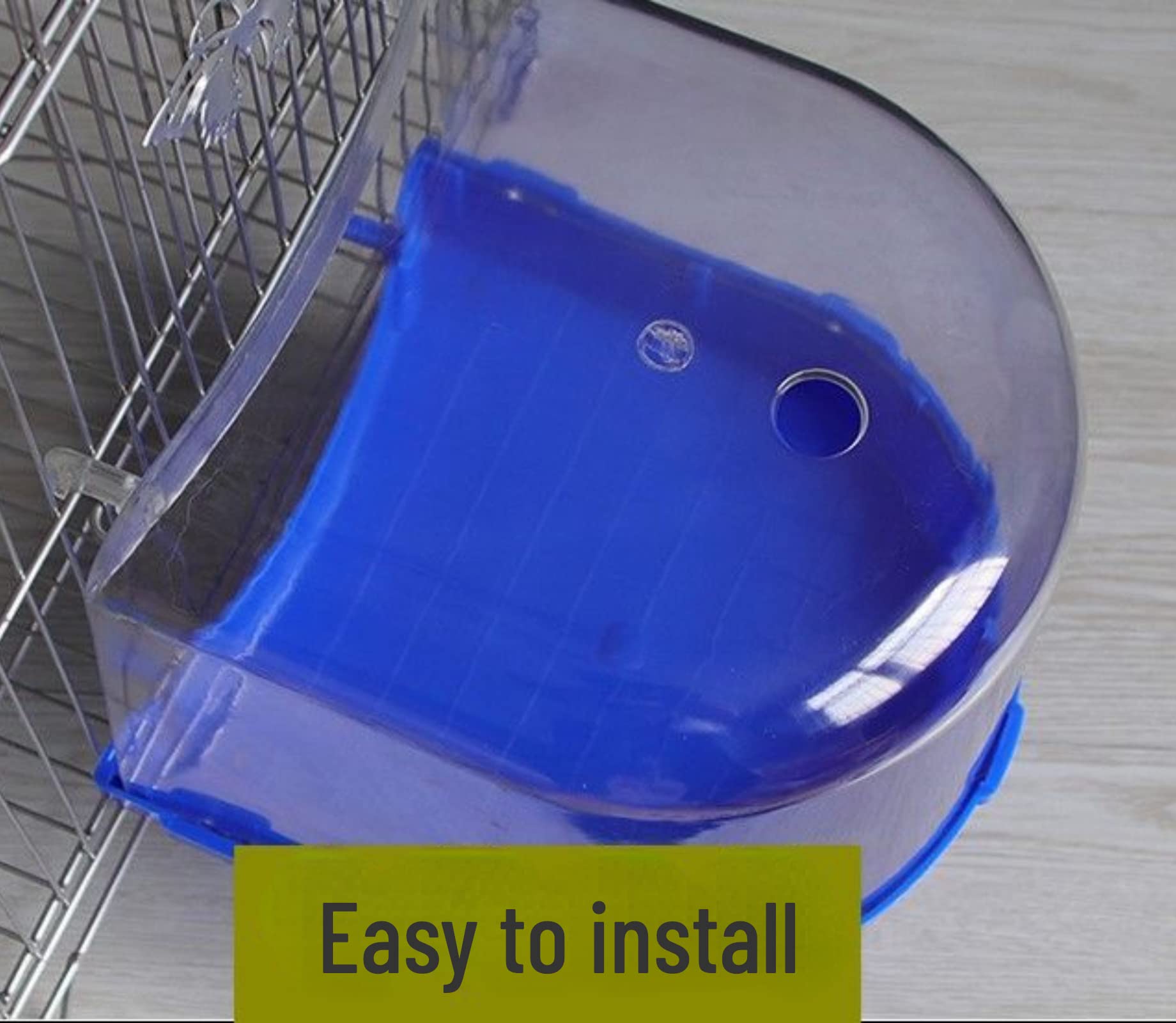 Bird Bath Cage, Cleaning Pet Supplies Bird Bathtub with Hanging Hooks Come with Free Water Injector for Parrots Spacious Parakeets Portable Shower for Most Birdcage Random Color (S for Square cage) 4