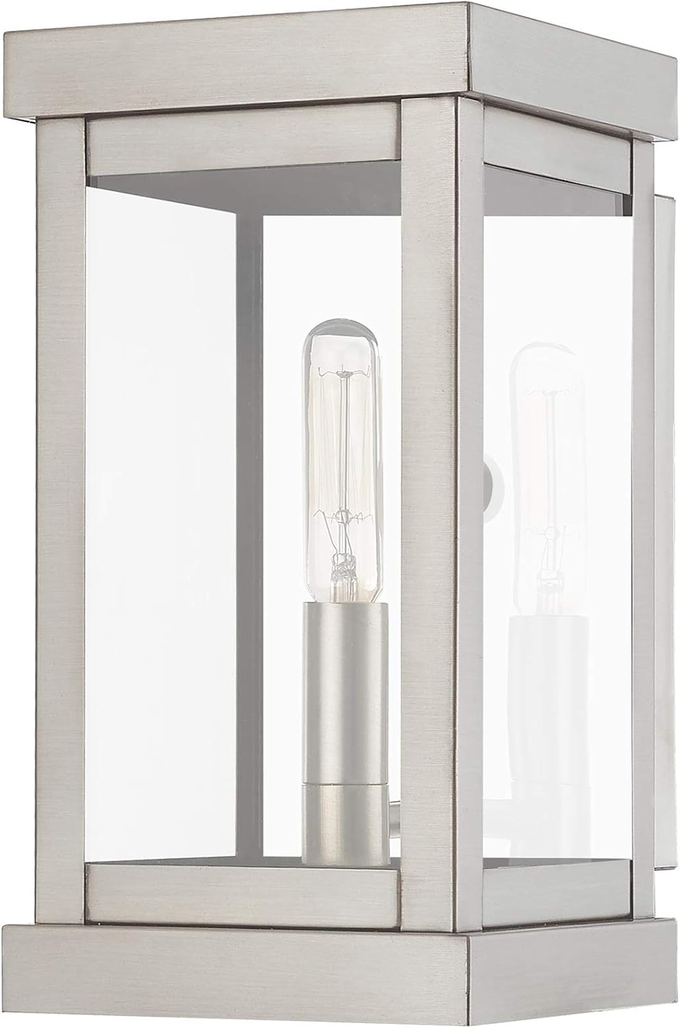 Tесh Dеаlѕ 🔥 Livex 20701-91 Transitional One Light Outdoor Wall Lantern from Hopewell Collection in Pwt, Nckl, B/S, Slvr. Finish, Medium, Brushed Nickel Exсluѕіvе Livex 20701-91 Transitional One Light Outdoor Wall Lantern from Hopewell Collection in Pwt, Nckl, B/S, Slvr. Finish, Medium, Brushed Nickel