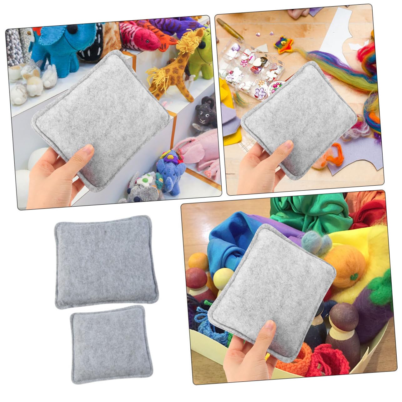 VILLCASE 4sets Needle Felting Mat Wool Felt Desk Felting Base Handicraft Cushion Outdoor Garden Padding 2pcs*4