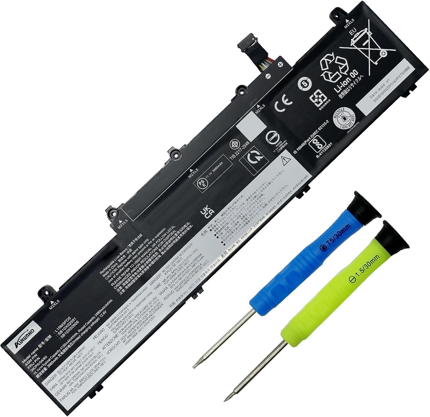Amazon.com: AURUNHO L19M3PD5 Laptop Battery Replacement for Lenovo