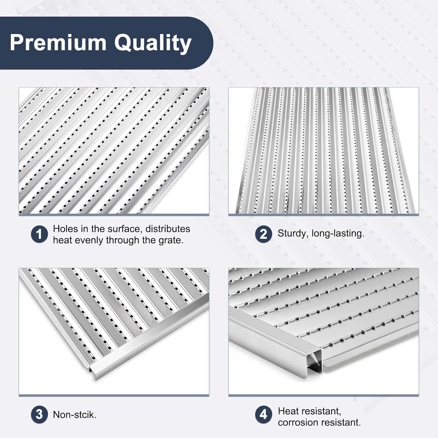 Criditpid Grill Emitter Plate & Grid Kit for Charbroil Tru-Infrared 463241314 463268008 463241313 463241013 463243812 463257010, 3-Pack Stainless Steel Cooking Grates.