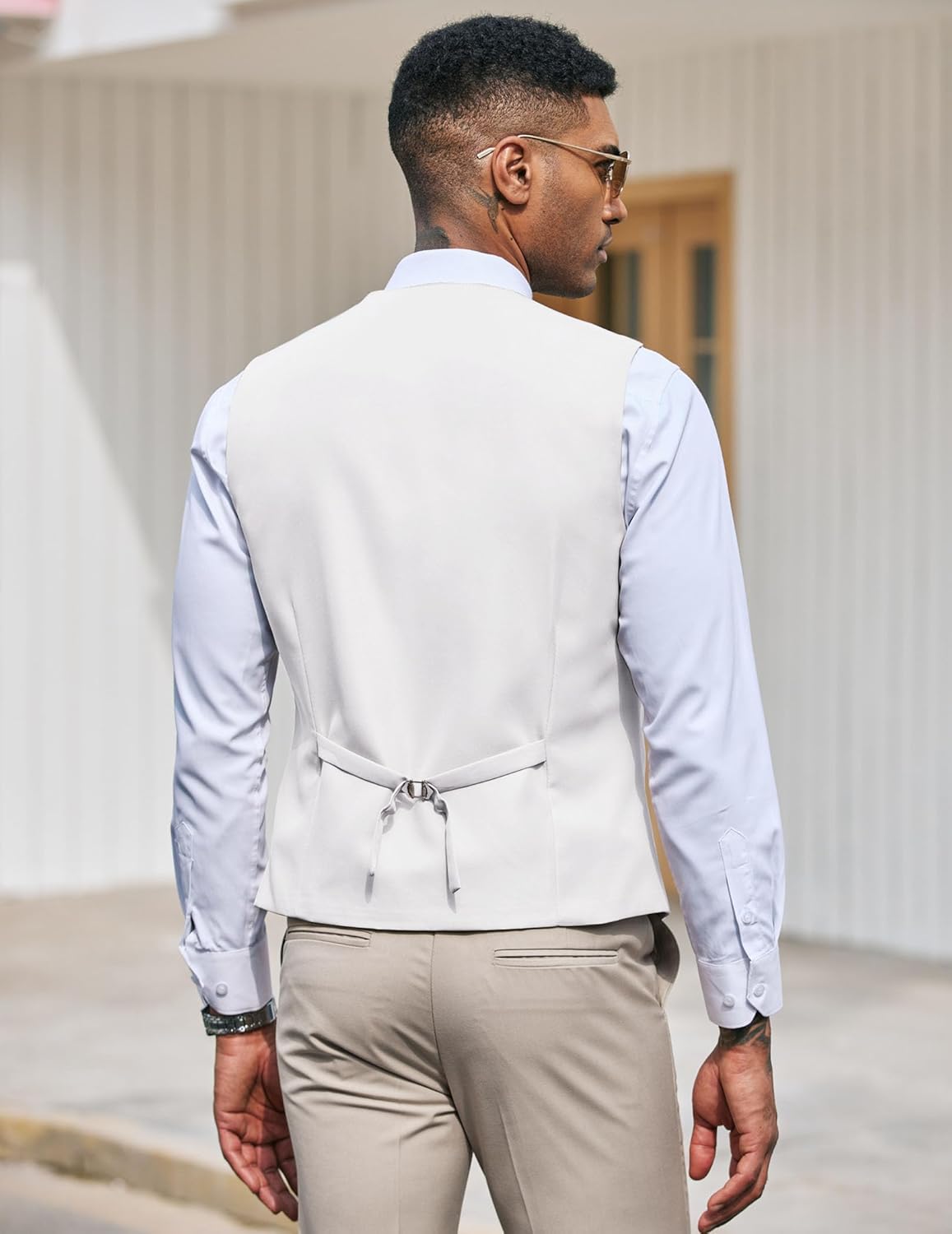 COOFANDY Men's Suit Vest Slim Fit Formal Dress Waistcoat Casual Business Vests for Suit or Tuxedo - Image 3